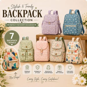 5 Rucksack Nähmuster Bundle PDF, gestepptes Rucksack-Muster, Reiserucksack-Muster, Crossbody-Rucksack-Muster, DIY-Taschen-Nähanleitung