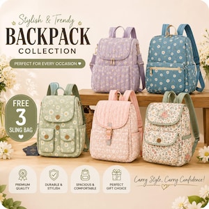 5 Backpack Sewing Patterns Bundle PDF,crossbody Backpack Pattern, DIY Bag Sewing Tutorial, Quilted Backpack Pattern, Travel Backpack Pattern