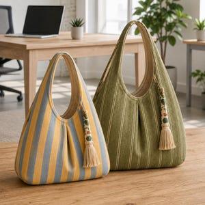 Hoboväska Symönster PDF, Slouchy Axelväska, Digitalt Symönster, Vändbar hoboväska, Slouchy Rosettväska, Handväska Minimalistisk Wrap Tote