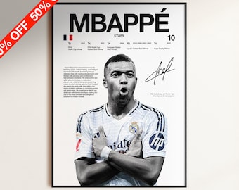 Kylian Mbappe Poster, Real Madrid Wanddruck, Fußball Poster Digitaler Download, Fußball Wanddruck, Frankreich Fußball, Fußball Fußball Geschenk