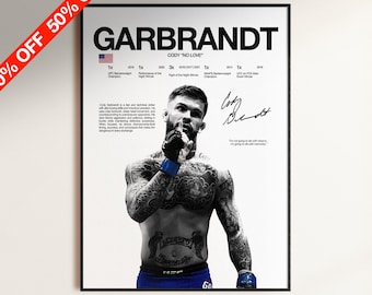 コーディ・ガーブラントのポスター、UFCウォールプリント、MMAデジタルダウンロード、ファイターポスター、ジムポスター、UFCファンの部屋の装飾、彼へのプレゼント、UFCチャンピオン