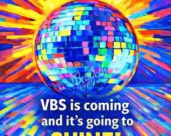 Projekt ulotki VBS | Wakacyjna szkoła biblijna Shine Bright (pobranie cyfrowe)