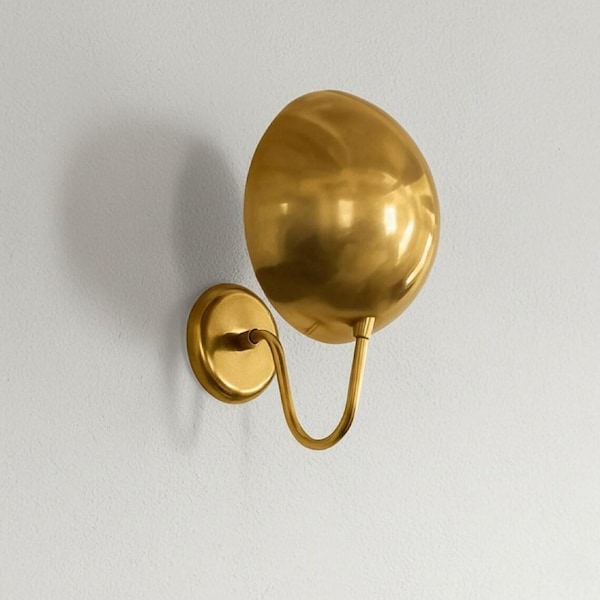 Wall Task Lighting Midcentury Gold Walllamp Dome Wallfixture Sculpturallight