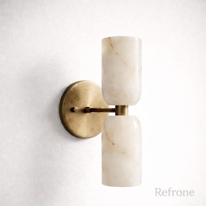 Mid-Century Modern luxury Marble and Brass Wall Sconce Light