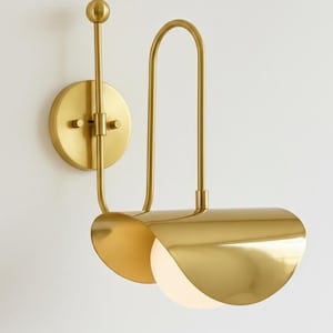 Handmade Solid Brass Wall Sconce – Mid Century Modern Cone Light Fixture