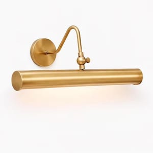 Adjustable Brass Picture Light, Mid Century Modern Wall Art Sconce, Gallery Lighting