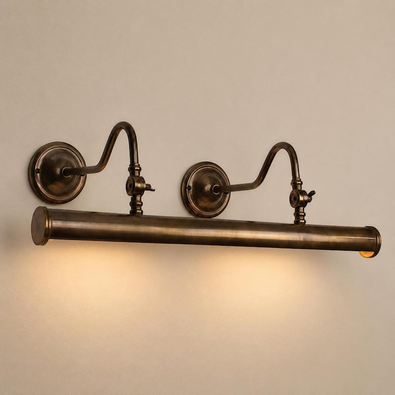 Mid Century Brass Picture Light Wall Sconce Lighting Vintage Style Wall Fixture Modern Italian Flush Mount Lamp