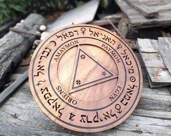 Mesa de práctica de adivinación TRITHEMIUS, tallada en madera maciza de roble europeo de 8 pulgadas.