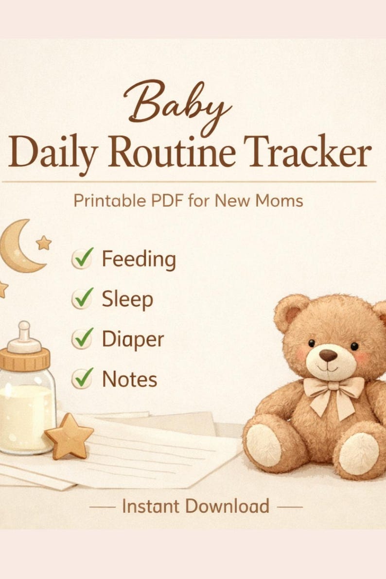 Nappy Changing Routine Cards Baby Daily Routine Tracker | Feeding, Sleep, Diaper Log (printable PDF ...