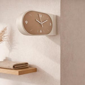 Japandi Double Sided Wall Clock, Minimalist Modern Clock, Silent Wall Clock, Neutral Home Decor