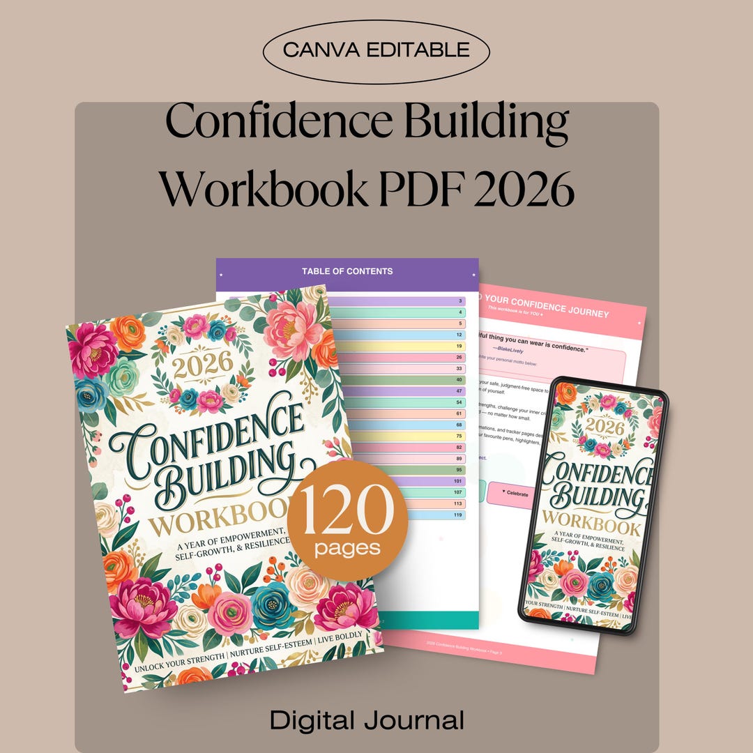Confidence Building Workbook Canva Editable, Self Esteem & Mindset ...
