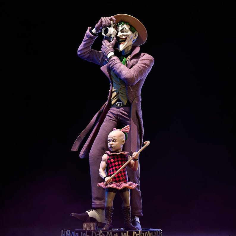 Joker Fanart STL Statue | 1/6 Scale | Maniac Villain Duo with Camera Pose | image 2