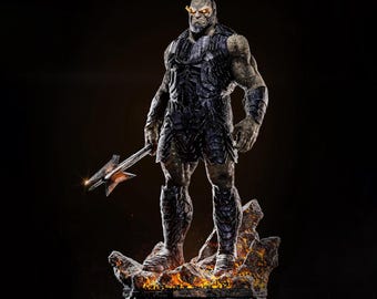 Darkseid Fanart STL Statue | 1/6 Scale | Apokoliptian Warlord with Spear & Lava Base |