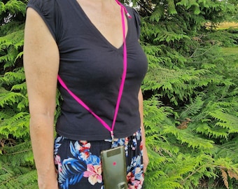 Bandoulière de téléphone, cordon de Téléphone lanière tressé Rose