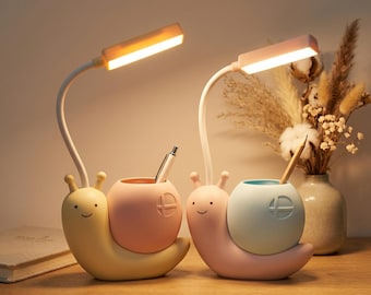 Cartoon LED Table Lamp Rechargeable Eye Protection Study Lamp Kids Kindergarten Desk Light Creative Small Gift