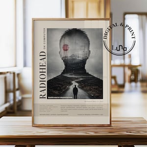 Radiohead-affisch, OK datoralbumväggkonst, alternativ rockmusiktryck (digitalt eller fysiskt)