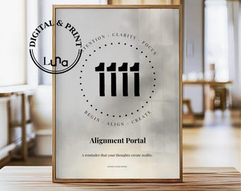 1111 Angel Number: Manifestation Wall Art for Alignment, New Beginnings Decor