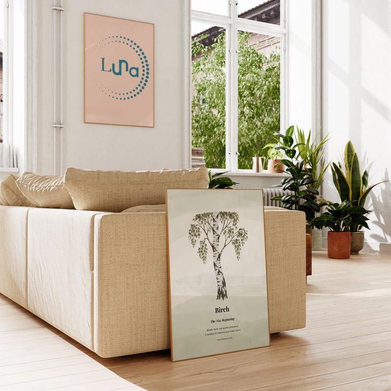 Birch Tree Poster: the New Beginning Tree Personality Botanical Wall ...