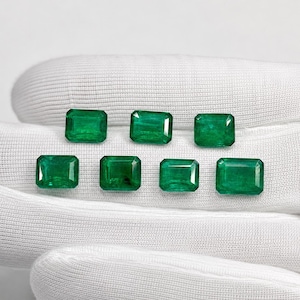 Lab Grown Emerald Emerald Cut Green Gemstones Loose Emeralds for Mixed Size Emerald for Ring Pendant Jewelry, May Birthstone Gift for Her.!