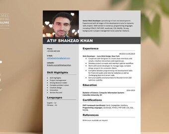 Modern Resume Template for Word | Professional CV Design (Instant Download)