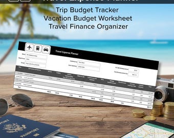 Travel Expense Planner | Trip Budget Tracker, Vacation Finance Organizer (Digital Download)