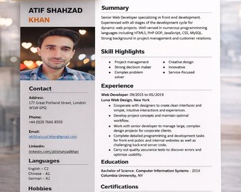 Modern Two-Column CV Template – Word DOCX & PDF Download