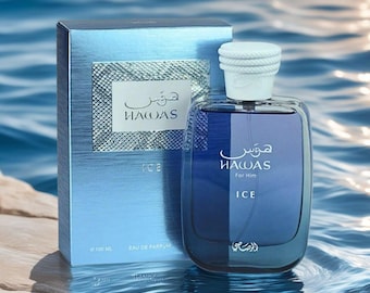 Rasasi Hawas Ice Eau de Parfum for Men – Fresh Aquatic Citrus Cologne (100 ml)