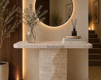 Handmade Luxury Travertine Console Table