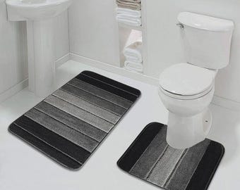 Non Slip Bath Mat Extra Large Bathroom Rug Water Absorbent Toilet Pedestal Mat