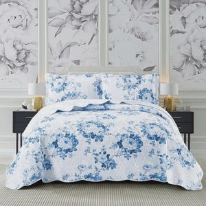 3 Piece Quilted Patchwork Bedspread Throw Single Double King Size Bedding Set