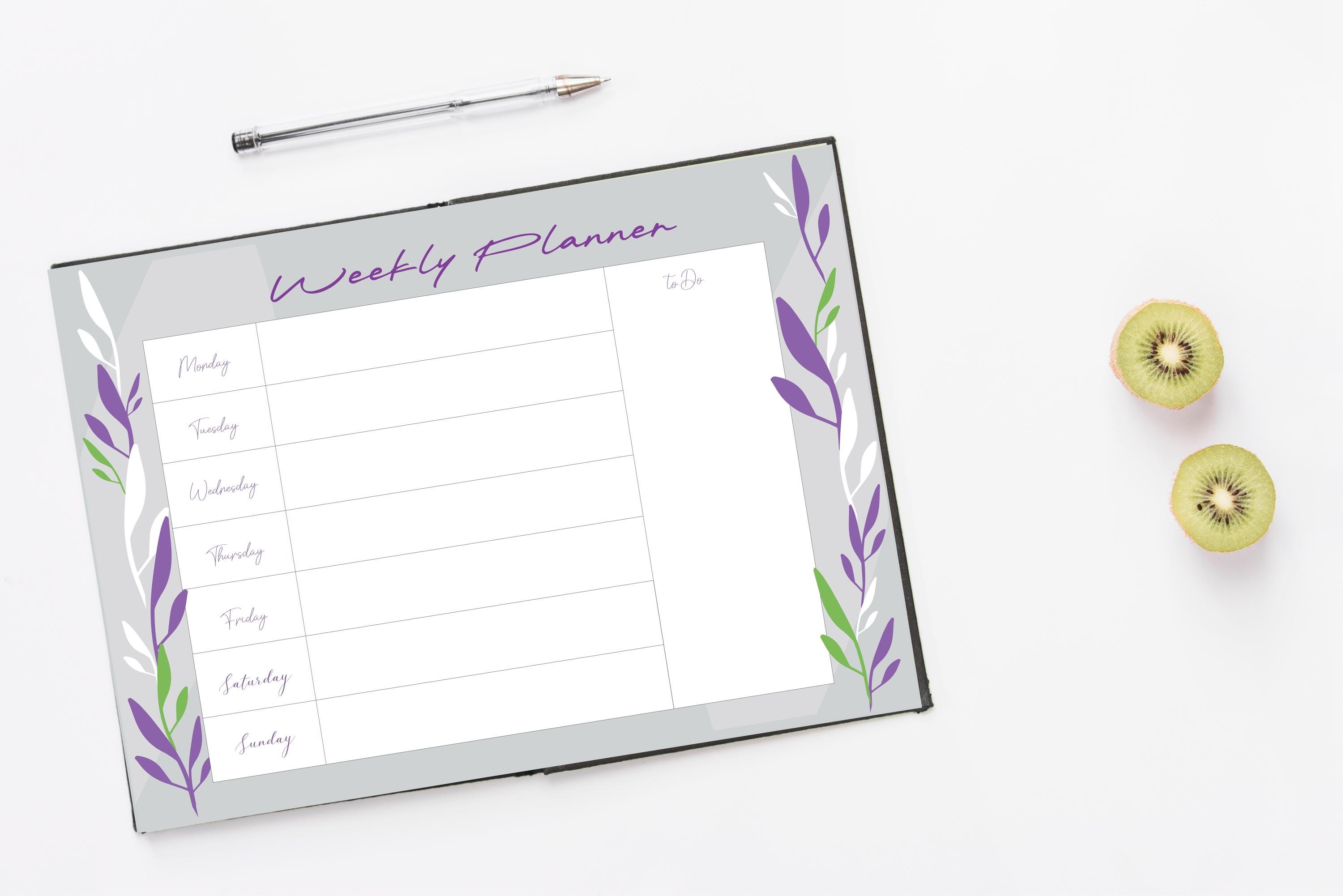Floral Weekly Planner, Printable Task Organizer (digital Download) - Etsy