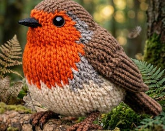 Modello realistico di pettirosso a maglia – Inglese Tedesco PDF Uccello del bosco