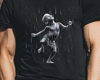 Camiseta unisex de algodón, diseño de niño alegre bailando bajo la lluvia, camiseta para amantes del baile, regalo para bailarines, camiseta inspiradora, camiseta "Es un hermoso día para bailar".