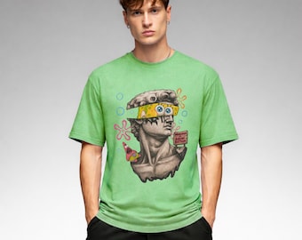 Camiseta divertida de Bob Esponja con humor corporativo, camiseta gráfica de positividad falsa, camiseta unisex de algodón.