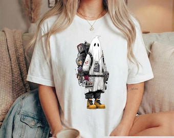 Ghost Hunter Halloween Shirt, Spooky Sci Fi Graphic Tee, Retro Horror Movie Tshirt, Funny Ghost Hunter Gift, Nerdy Fall Costume Tee