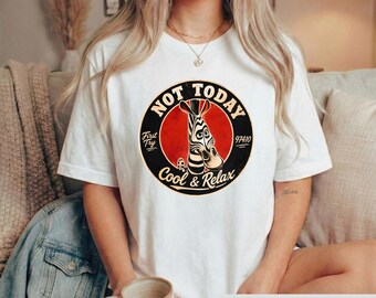 Not Today Zebra Shirt, Funny Sarcastic Animal Tee, Vintage Introvert Graphic Tshirt, Retro Humor Top, Sarcastic Friend Gift