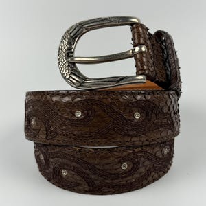 super rare studded  real python belt vintage style