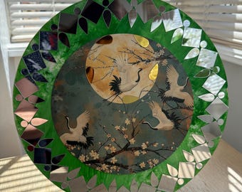 Handcrafted Mandala “Good Fortune” Mirror Wall Art | Unique Boho Home Decor | Meditation Space Decor | Handmade Gift | Made in Wales