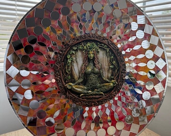 Handcrafted Mandala "Forest Zen" Mirror Wall Art | Unique Boho Home Decor | Meditation Space Decor | Handmade Gift | Made in Wales