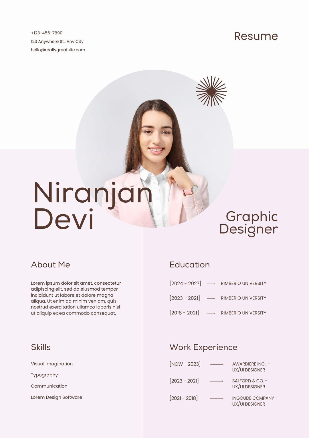 Editable Resume Template Canva | Modern CV Design (instant Download) - Etsy