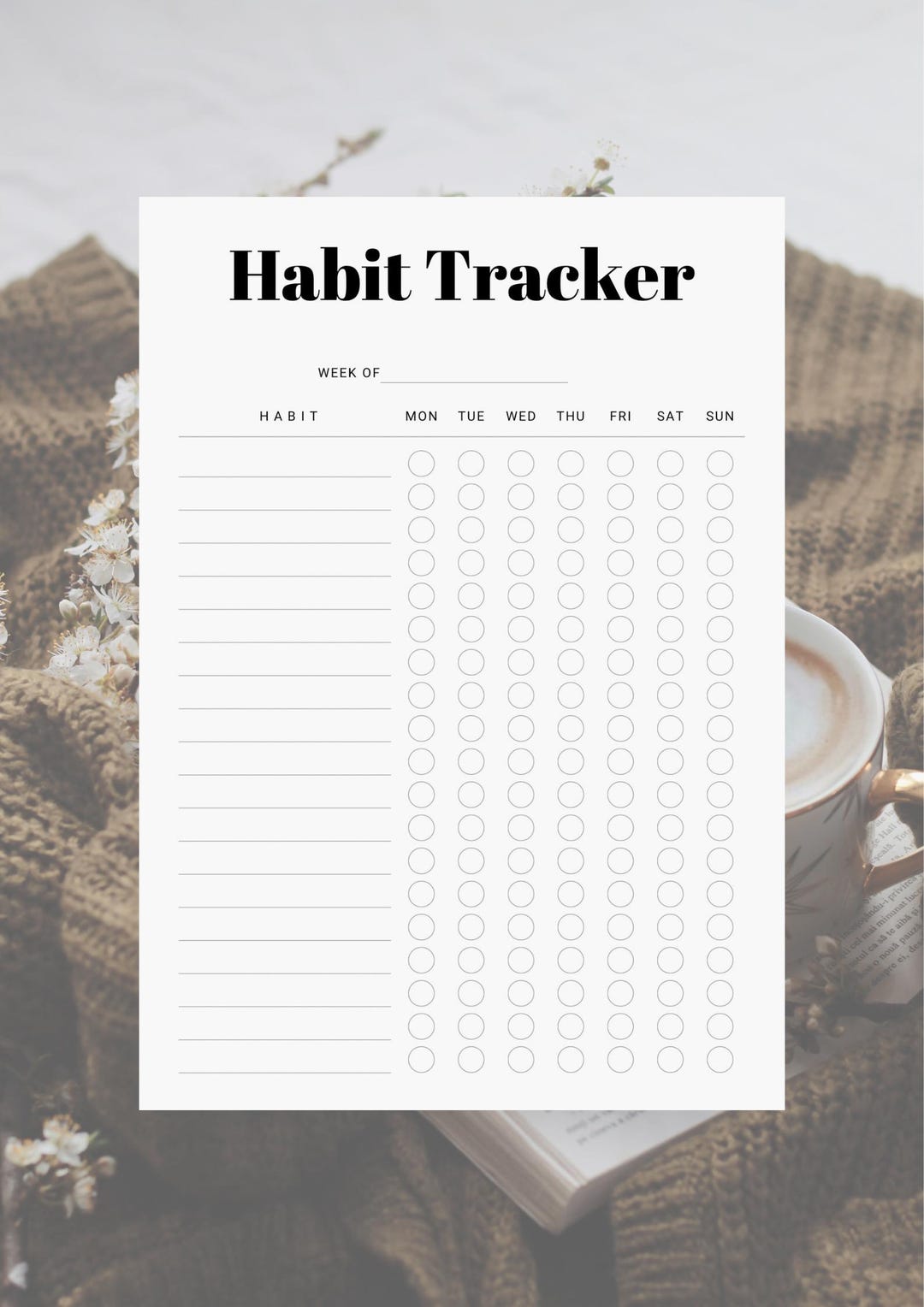 Minimalist Weekly Habit Tracker — Printable PDF - Etsy
