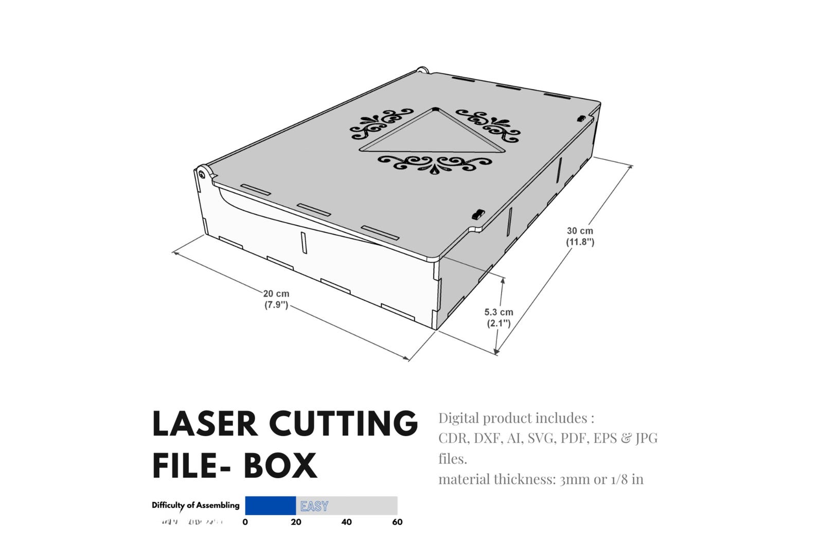 Compartment Gift Box Svg Laser Cut File | Wooden Storage Box With ...