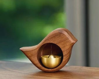 Japanese Wooden Door Chime – Minimalist Wind Bell for Front Door Entry Shopkeeper Reminder Decor