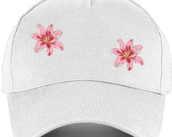Casquette d'été rose à fleurs pour fille