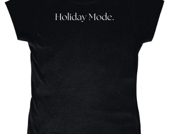 T-shirt de vacances noir ajusté pour femme, assorti