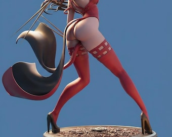 Deadly elegant assassin waifu figure, dual life girl stl, hidden danger anime model, 3d printable resin statue, Yor inspired