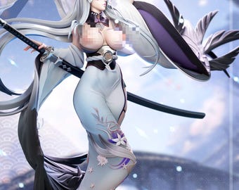 261| Serene allure waifu figure, refined calm girl stl, elegant anime model, 3d printable resin statue, Unzen inspired