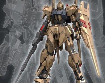 Hyaku Shiki MSN-00100 Soul of Gold STL Figure | Elite Combat Mecha | 1/100 Scale Model Gundam Mecha 3D Print | Massive Mobile Suit Robot STL
