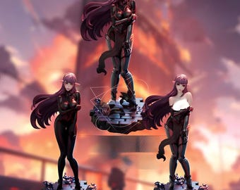 267 | Calm intelligence waifu figure, composed demon girl stl, elegant anime model, 3d printable resin statue, Esil Radiru inspired