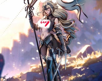 Sacred authority waifu figure, holy knight girl stl, calm resolve anime model, 3d printable resin statue |Jeanne d’Arc inspired| 252